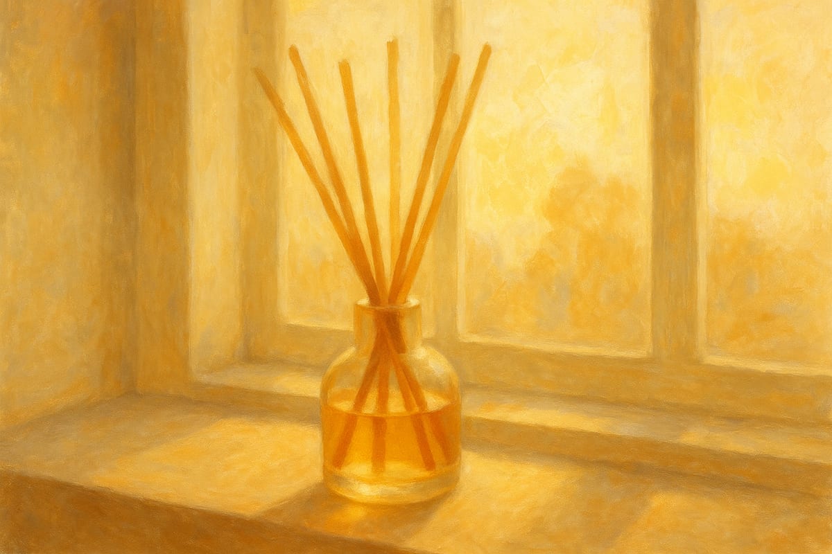 Reed Diffusers — generic home fragrance editorial illustration